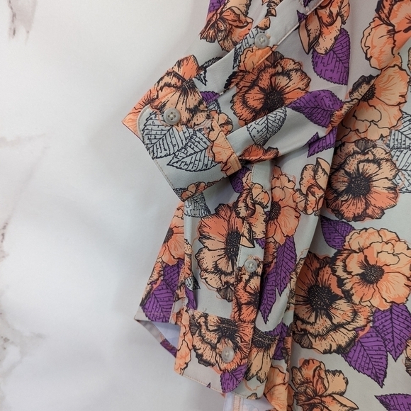 Duluth Trading Shirt Button Up Floral Size XS Women Sidewinder Gardening Print - Picture 7 of 11